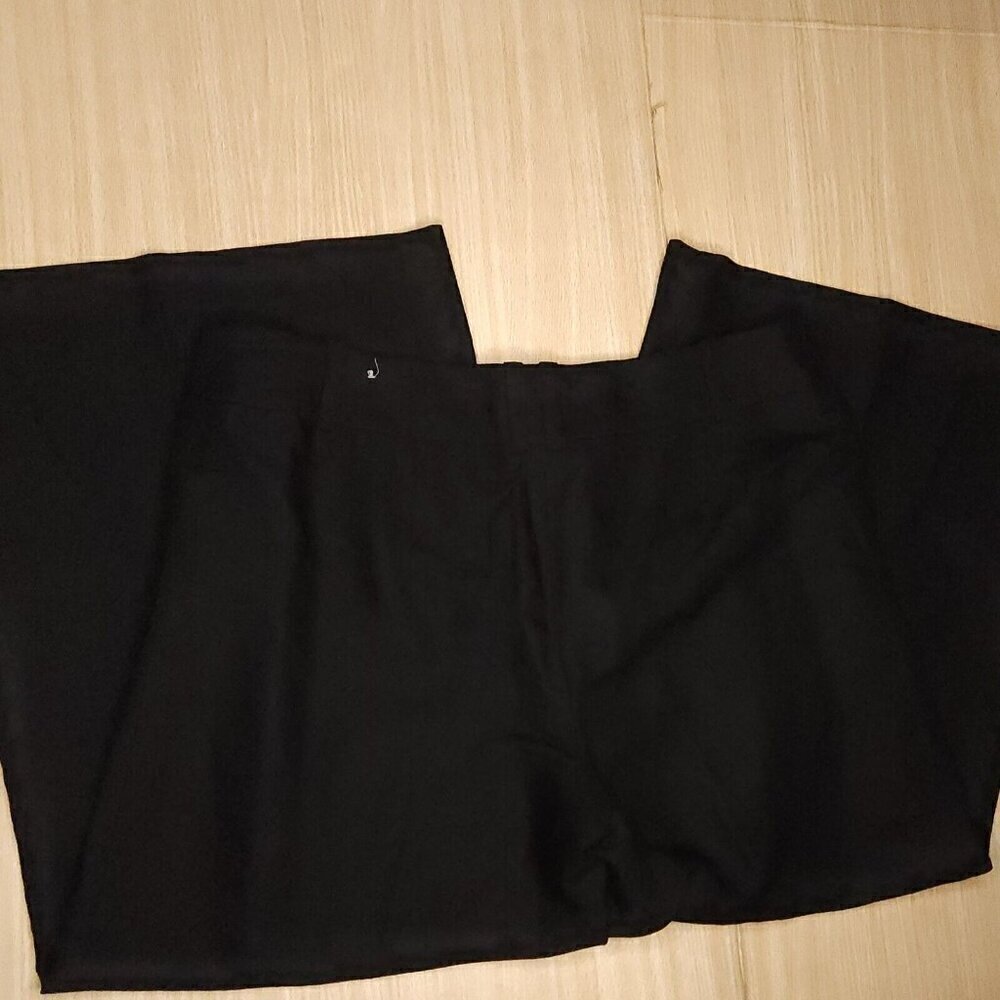 Loft Marisa Black Linen Blend Wide Leg Cropped Pants 10